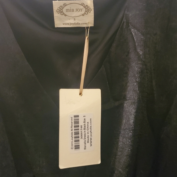 NWT! Joyfolie Mia Joy Marcella Faux Wrap Dress In Black S - Picture 4 of 15